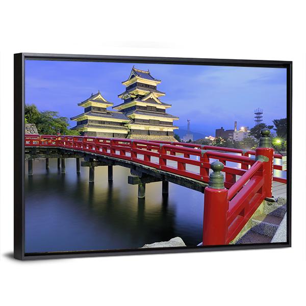 Historic Matsumoto Castle Canvas Wall Art-3 Horizontal-Gallery Wrap-25" x 16"-Tiaracle