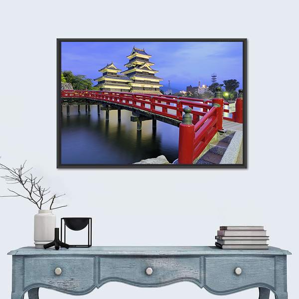 Historic Matsumoto Castle Canvas Wall Art-3 Horizontal-Gallery Wrap-25" x 16"-Tiaracle