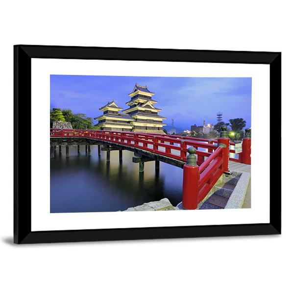 Historic Matsumoto Castle Canvas Wall Art-3 Horizontal-Gallery Wrap-25" x 16"-Tiaracle