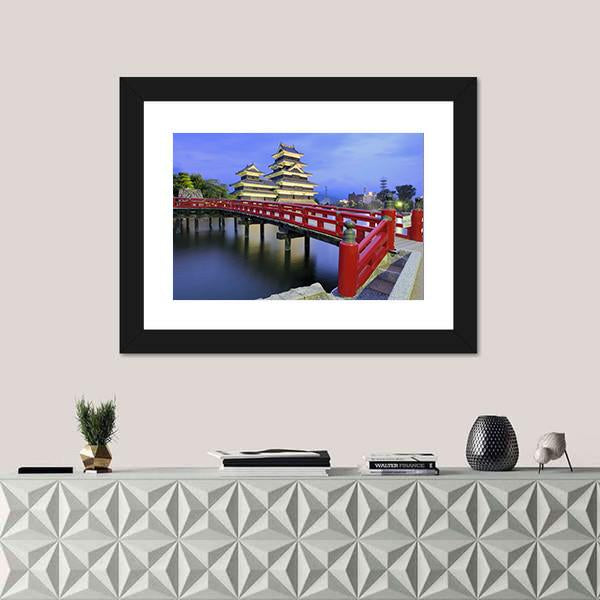 Historic Matsumoto Castle Canvas Wall Art-3 Horizontal-Gallery Wrap-25" x 16"-Tiaracle