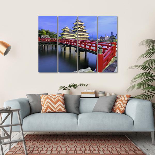 Historic Matsumoto Castle Canvas Wall Art-4 Horizontal-Gallery Wrap-34" x 24"-Tiaracle