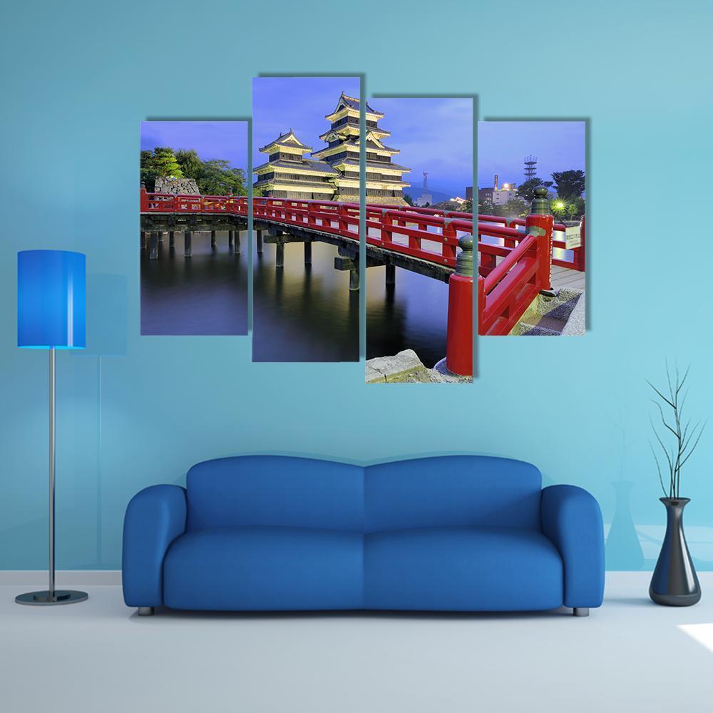 Historic Matsumoto Castle Canvas Wall Art-4 Pop-Gallery Wrap-50" x 32"-Tiaracle