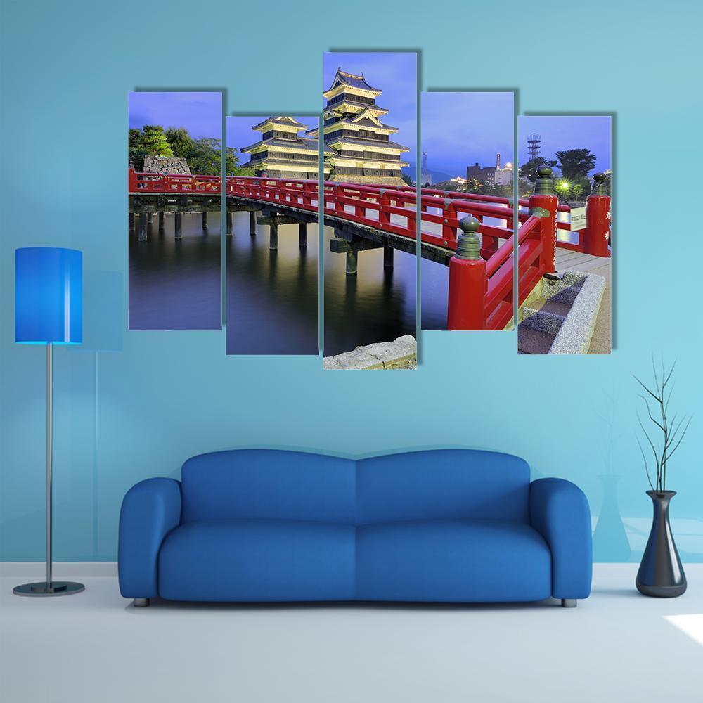 Historic Matsumoto Castle Canvas Wall Art-5 Pop-Gallery Wrap-47" x 32"-Tiaracle