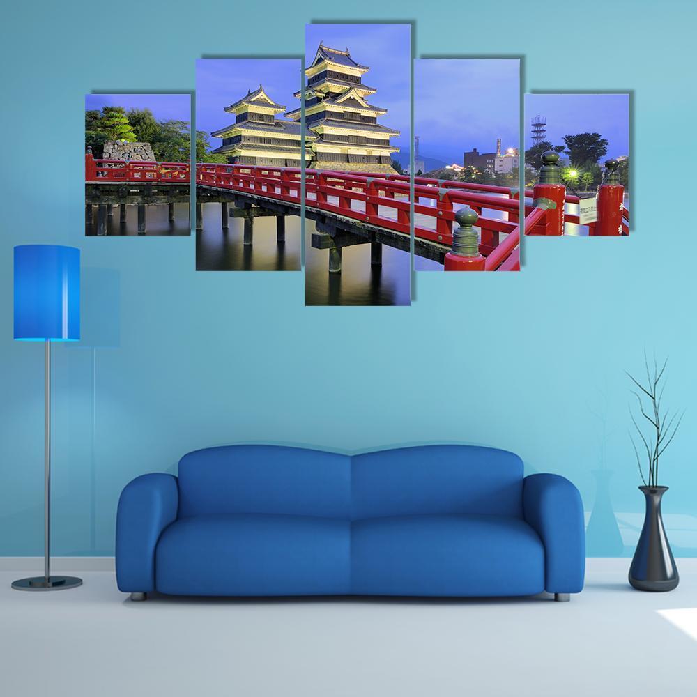 Historic Matsumoto Castle Canvas Wall Art-5 Star-Gallery Wrap-62" x 32"-Tiaracle