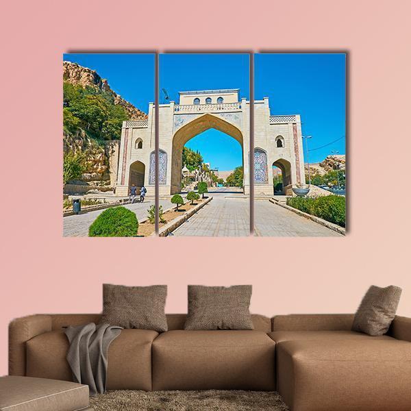 Quran Gate Iran Canvas Wall Art-3 Horizontal-Gallery Wrap-37" x 24"-Tiaracle