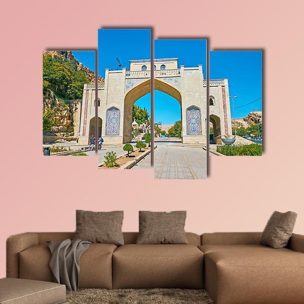 Quran Gate Iran Canvas Wall Art-4 Pop-Gallery Wrap-50" x 32"-Tiaracle