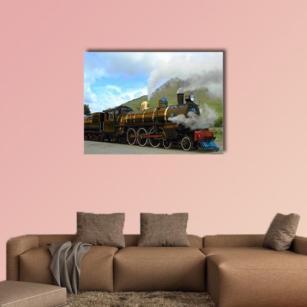 Historic Steam Train Canvas Wall Art-4 Horizontal-Gallery Wrap-34" x 24"-Tiaracle