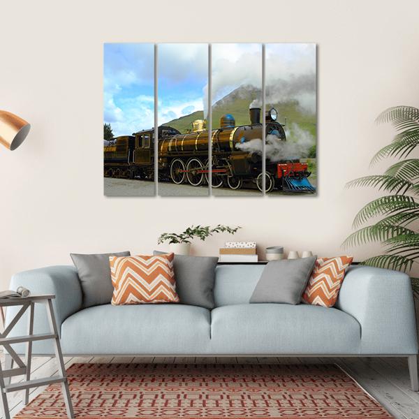 Historic Steam Train Canvas Wall Art-4 Horizontal-Gallery Wrap-34" x 24"-Tiaracle