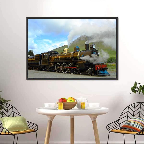 Historic Steam Train Canvas Wall Art-5 Horizontal-Gallery Wrap-22" x 12"-Tiaracle