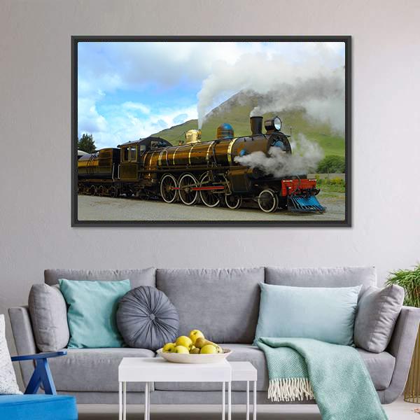 Historic Steam Train Canvas Wall Art-5 Horizontal-Gallery Wrap-22" x 12"-Tiaracle