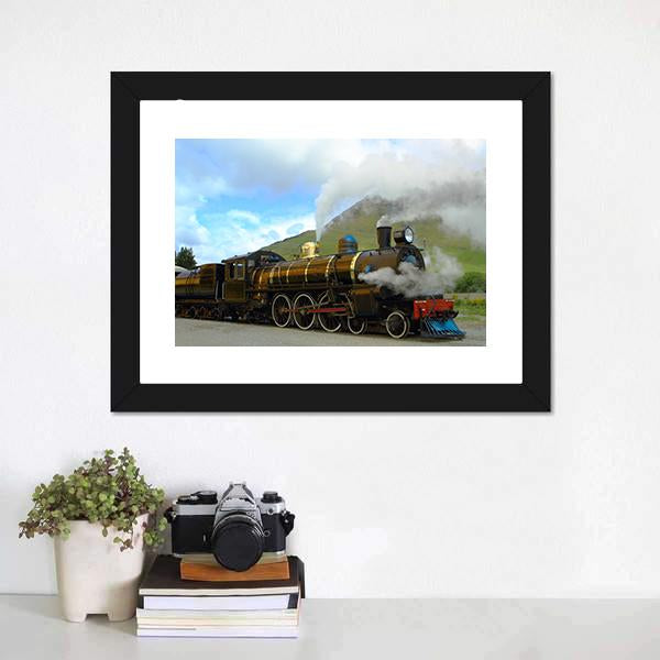 Historic Steam Train Canvas Wall Art-1 Piece-Framed Print-20" x 16"-Tiaracle