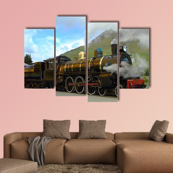 Historic Steam Train Canvas Wall Art-4 Pop-Gallery Wrap-50" x 32"-Tiaracle