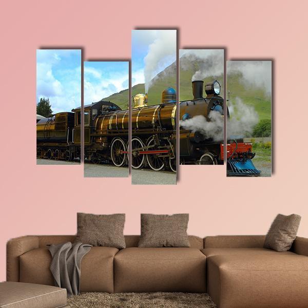 Historic Steam Train Canvas Wall Art-5 Pop-Gallery Wrap-47" x 32"-Tiaracle