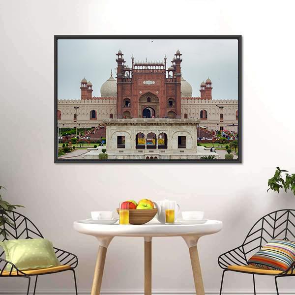 Historical Badshahi Mosque Canvas Wall Art-5 Horizontal-Gallery Wrap-22" x 12"-Tiaracle