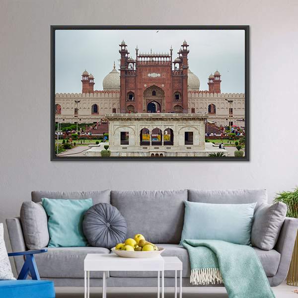 Historical Badshahi Mosque Canvas Wall Art-3 Horizontal-Gallery Wrap-25" x 16"-Tiaracle