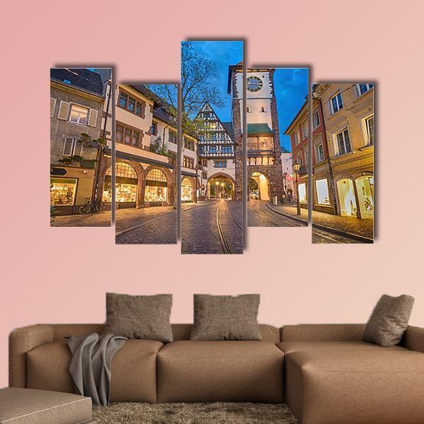City Gate At Dusk Germany Canvas Wall Art-5 Pop-Gallery Wrap-47" x 32"-Tiaracle