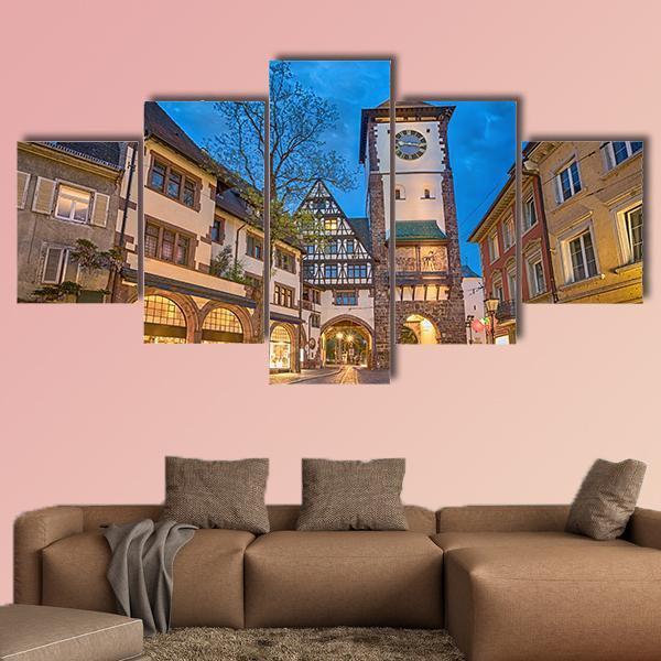 City Gate At Dusk Germany Canvas Wall Art-5 Star-Gallery Wrap-62" x 32"-Tiaracle
