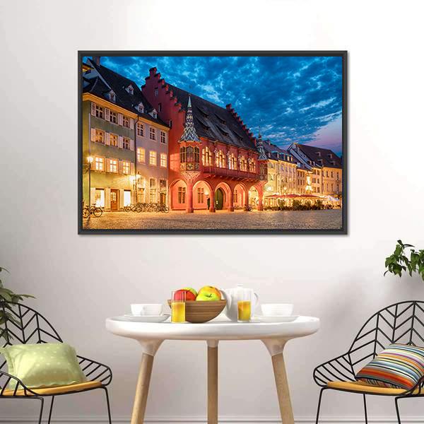 Historical Merchants Hall Canvas Wall Art-3 Horizontal-Gallery Wrap-25" x 16"-Tiaracle