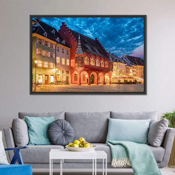 Historical Merchants Hall Canvas Wall Art-3 Horizontal-Gallery Wrap-25" x 16"-Tiaracle