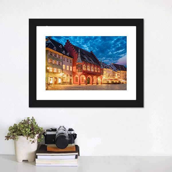 Historical Merchants Hall Canvas Wall Art-1 Piece-Framed Print-20" x 16"-Tiaracle