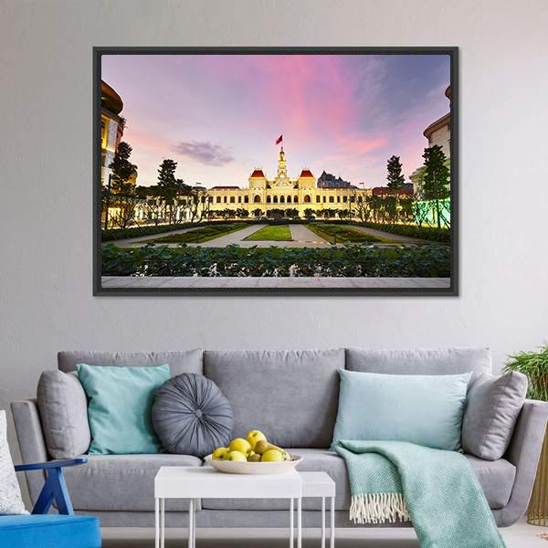 Ho Chi Minh City Hall Canvas Wall Art-3 Horizontal-Gallery Wrap-25" x 16"-Tiaracle
