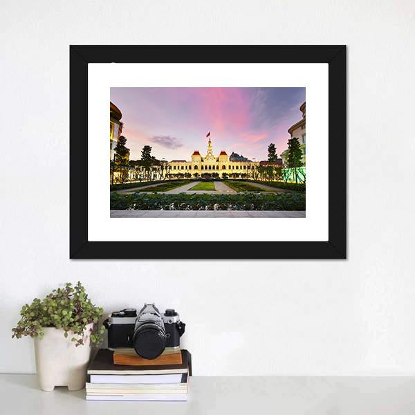 Ho Chi Minh City Hall Canvas Wall Art-1 Piece-Framed Print-20" x 16"-Tiaracle