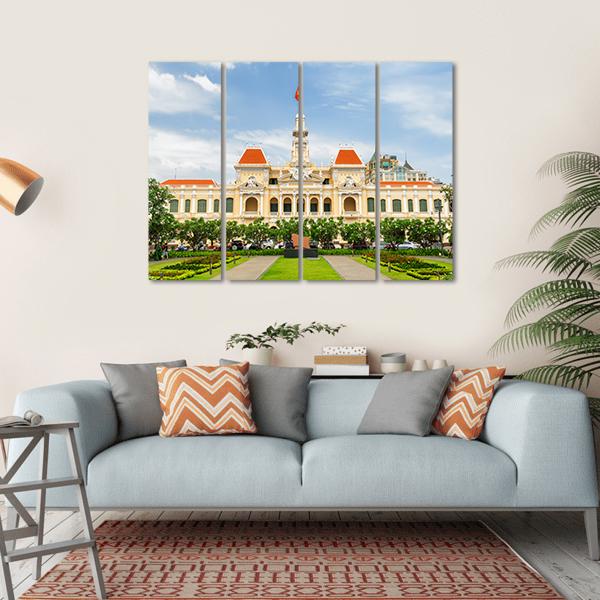 Ho Chi Minh City Hall Vietnam Canvas Wall Art-4 Horizontal-Gallery Wrap-34" x 24"-Tiaracle