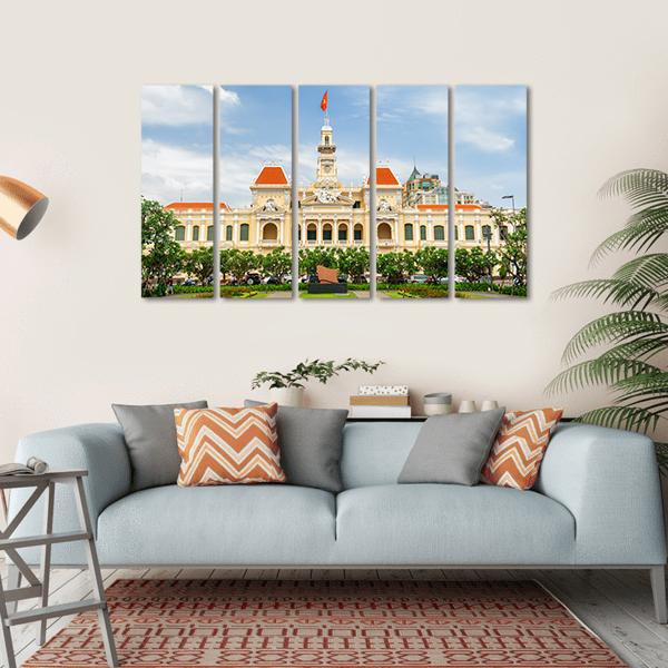 Ho Chi Minh City Hall Vietnam Canvas Wall Art-5 Horizontal-Gallery Wrap-22" x 12"-Tiaracle
