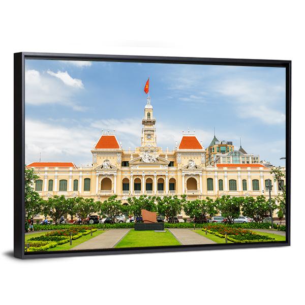Ho Chi Minh City Hall Vietnam Canvas Wall Art-3 Horizontal-Gallery Wrap-25" x 16"-Tiaracle