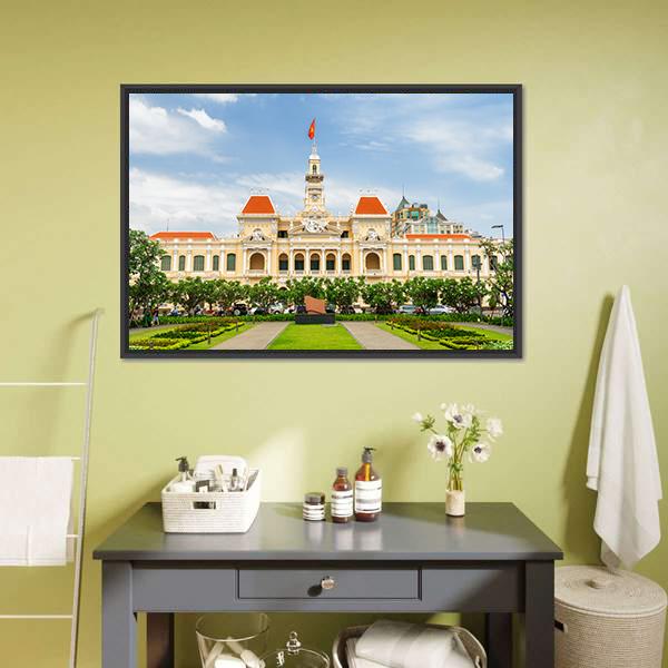 Ho Chi Minh City Hall Vietnam Canvas Wall Art-3 Horizontal-Gallery Wrap-25" x 16"-Tiaracle