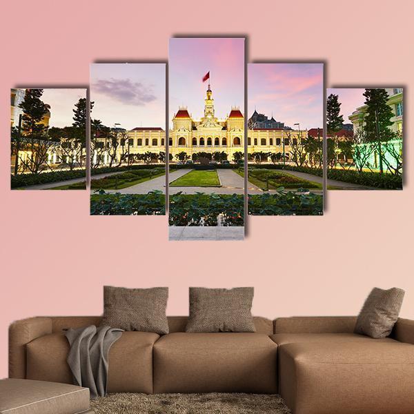 Ho Chi Minh City Hall Canvas Wall Art-5 Star-Gallery Wrap-62" x 32"-Tiaracle