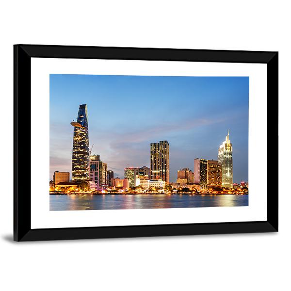 Ho Chi Minh City Skyline Canvas Wall Art-3 Horizontal-Gallery Wrap-25" x 16"-Tiaracle