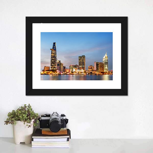 Ho Chi Minh City Skyline Canvas Wall Art-1 Piece-Framed Print-20" x 16"-Tiaracle