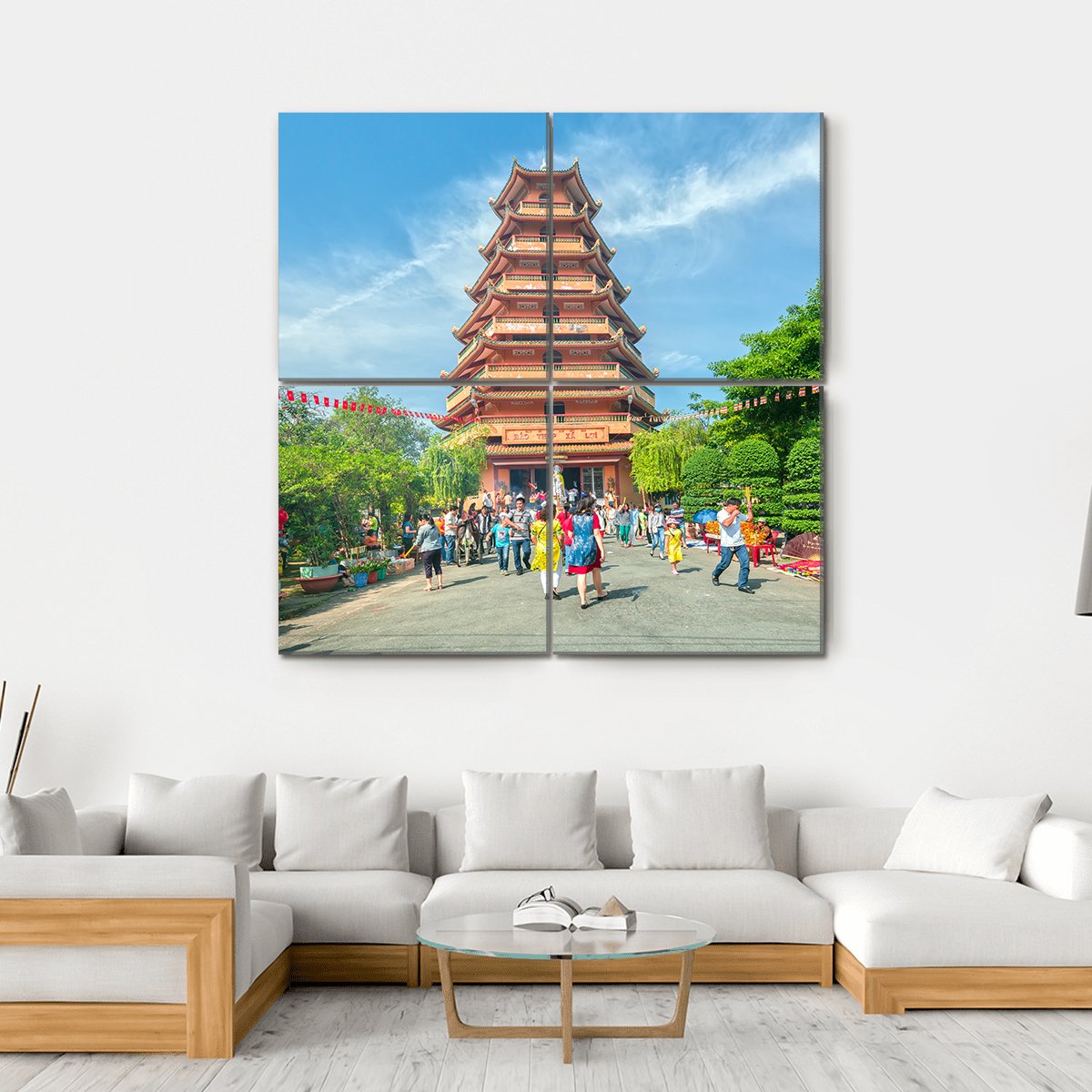 Ho Chi Minh City Vietnam Canvas Wall Art-4 Square-Gallery Wrap-17" x 17"-Tiaracle