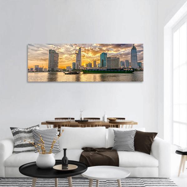 River In Ho Chi Minh City Panoramic Canvas Wall Art-1 Piece-36" x 12"-Tiaracle