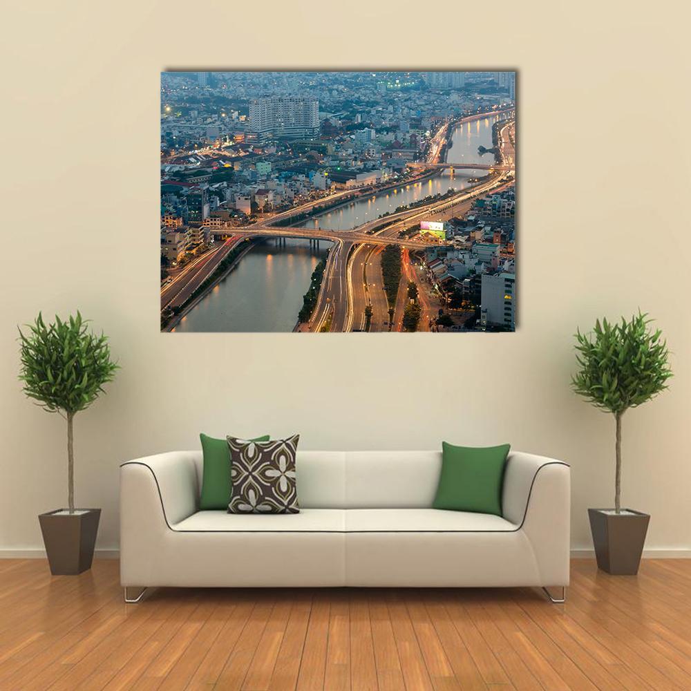 Ho Chi Minh City View Vietnam Canvas Wall Art-1 Piece-Gallery Wrap-36" x 24"-Tiaracle