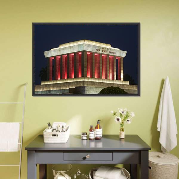 Ho Chi Minh Mausoleum Canvas Wall Art-1 Piece-Floating Frame-24" x 16"-Tiaracle