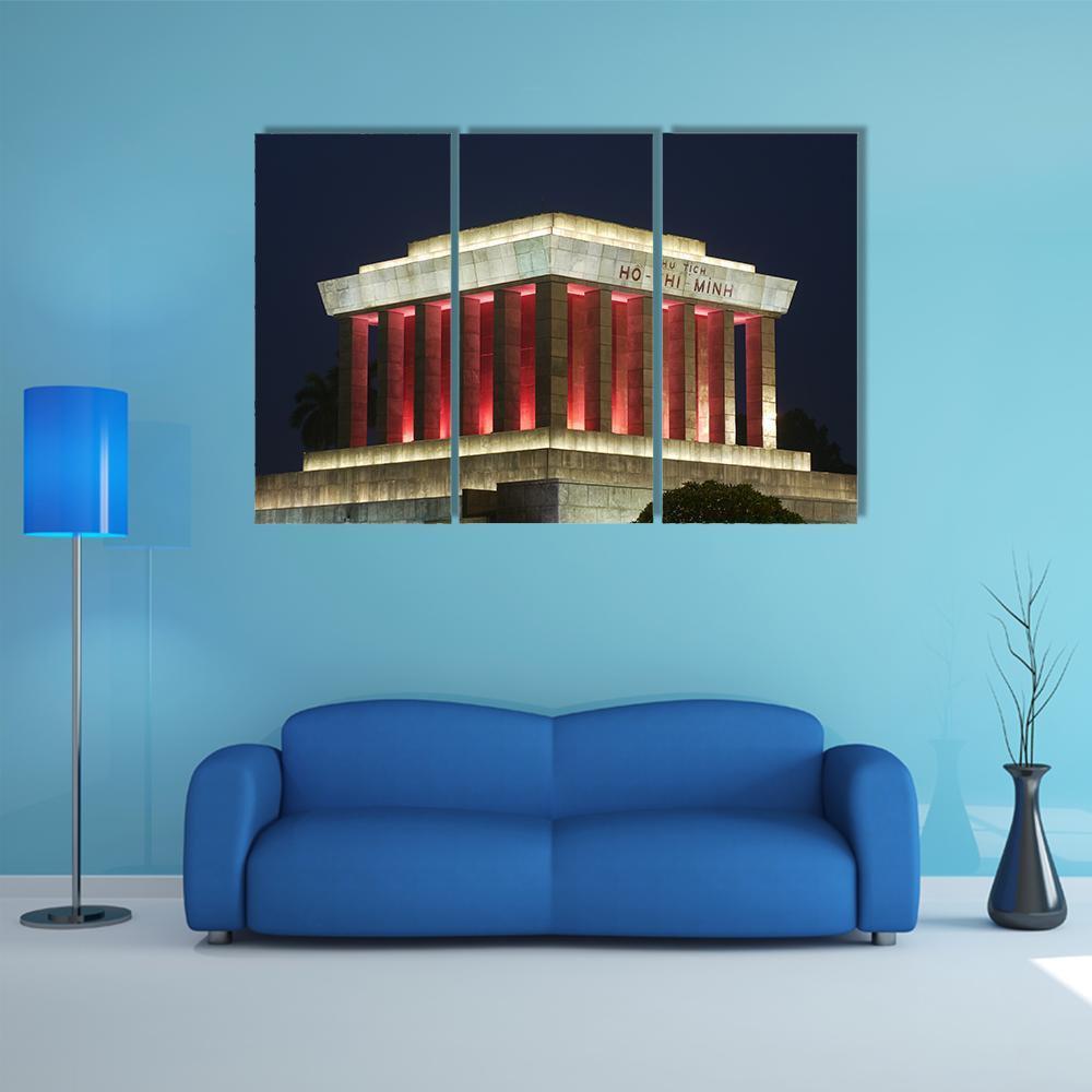 Ho Chi Minh Mausoleum Canvas Wall Art-3 Horizontal-Gallery Wrap-37" x 24"-Tiaracle