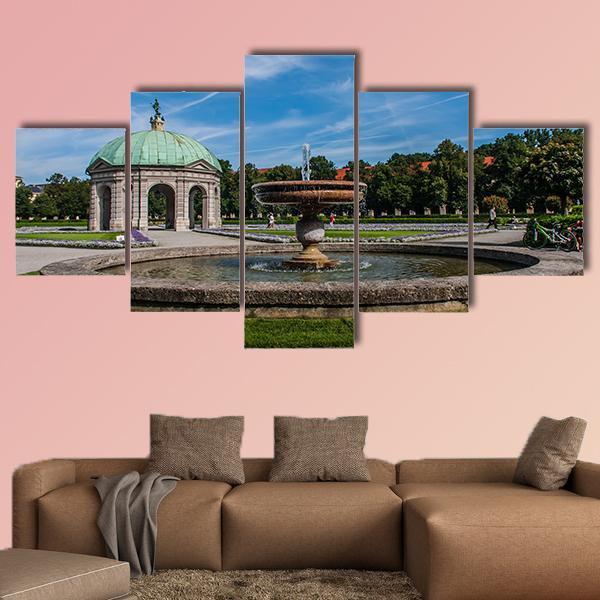 Hofgarten Park Munich Canvas Wall Art-5 Star-Gallery Wrap-62" x 32"-Tiaracle
