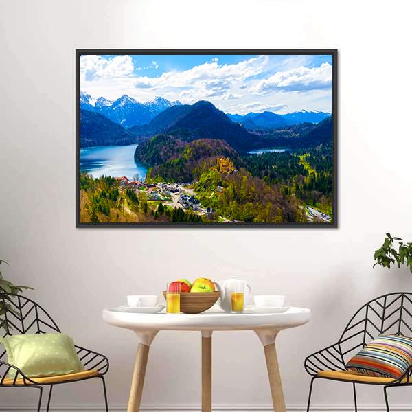 Hohenschwangau Castle Germany Canvas Wall Art-3 Horizontal-Gallery Wrap-25" x 16"-Tiaracle