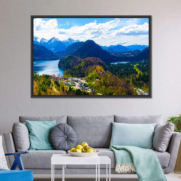 Hohenschwangau Castle Germany Canvas Wall Art-3 Horizontal-Gallery Wrap-25" x 16"-Tiaracle