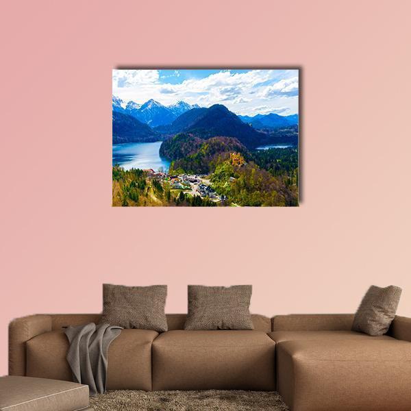 Hohenschwangau Castle Germany Canvas Wall Art-1 Piece-Gallery Wrap-48" x 32"-Tiaracle