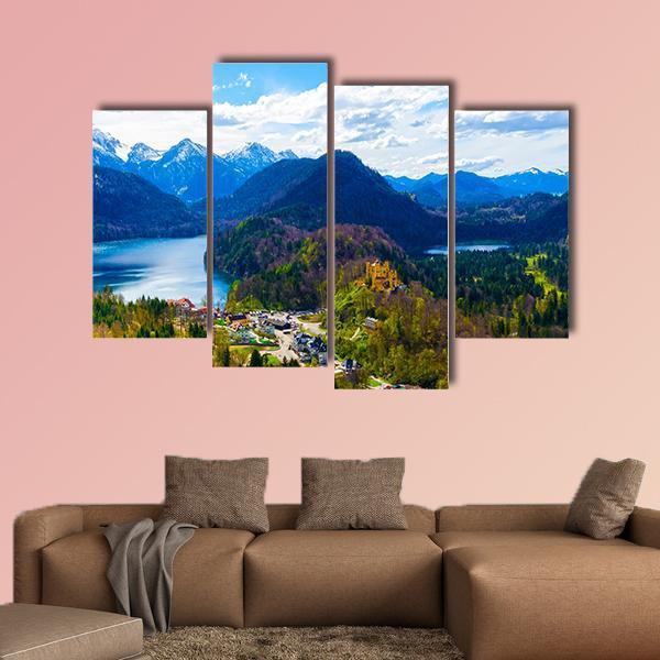 Hohenschwangau Castle Germany Canvas Wall Art-4 Pop-Gallery Wrap-50" x 32"-Tiaracle
