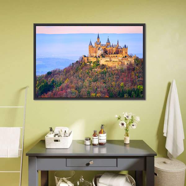 Hohenzollern Castle Canvas Wall Art-1 Piece-Floating Frame-36" x 24"-Tiaracle