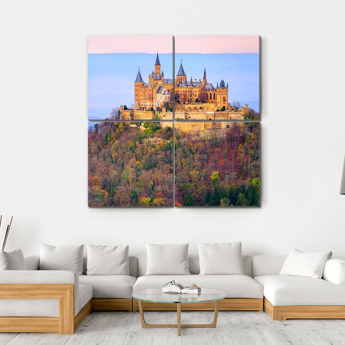 Hohenzollern Castle Canvas Wall Art-4 Square-Gallery Wrap-17" x 17"-Tiaracle