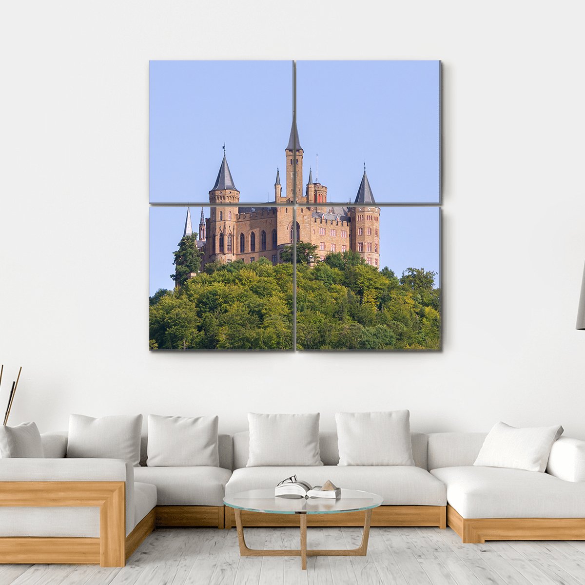 Hohenzollern Castle In Germany Canvas Wall Art-4 Square-Gallery Wrap-17" x 17"-Tiaracle