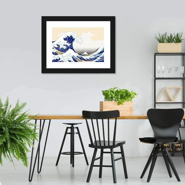 Hokusai Wave Canvas Wall Art-3 Horizontal-Gallery Wrap-25" x 16"-Tiaracle