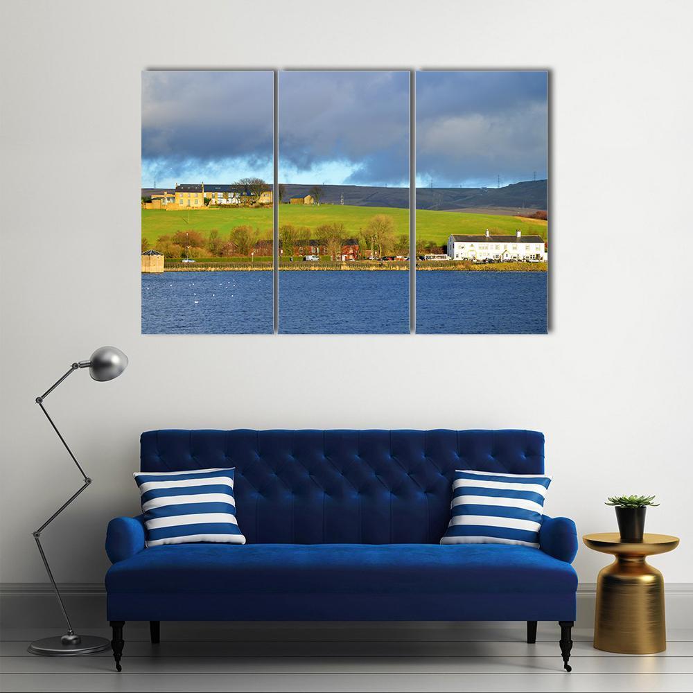 Hollingworth Lake Canvas Wall Art-3 Horizontal-Gallery Wrap-37" x 24"-Tiaracle