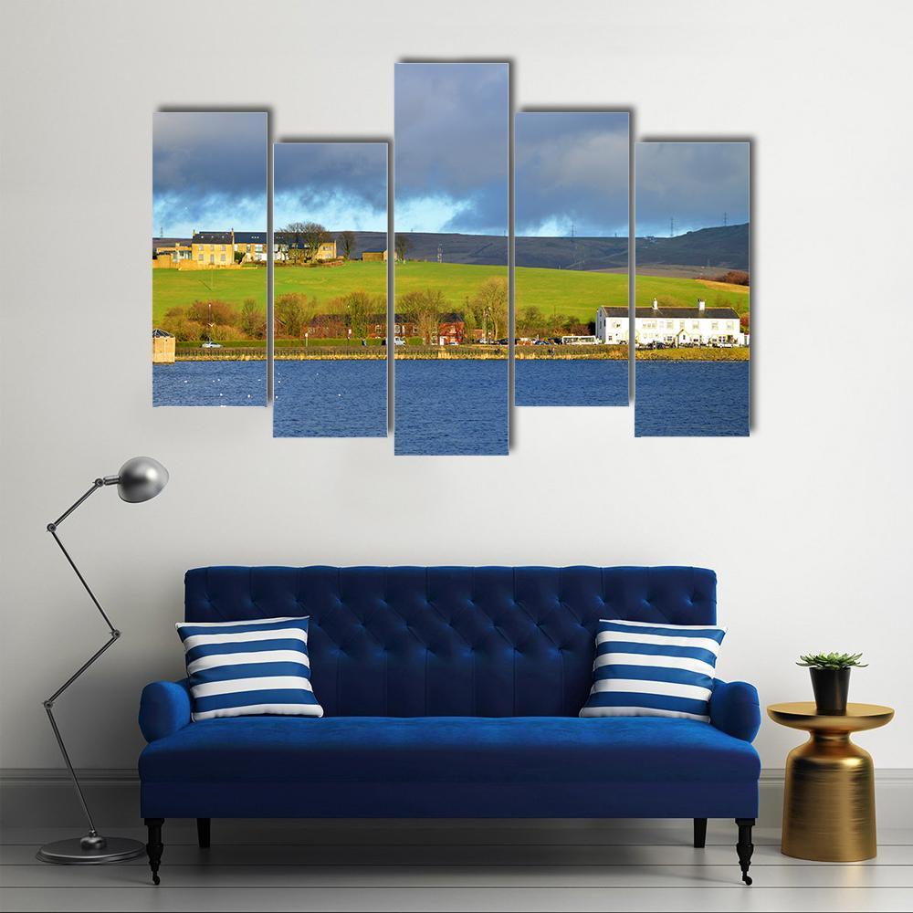 Hollingworth Lake Canvas Wall Art-5 Pop-Gallery Wrap-47" x 32"-Tiaracle