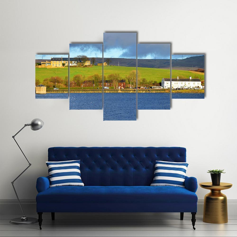 Hollingworth Lake Canvas Wall Art-5 Star-Gallery Wrap-62" x 32"-Tiaracle